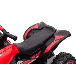 Quad Elettrico per Bambini 12V Falcon X 3-5 Anni 2 Motori sedile in pelle e Telecomando Fari led MP3 Rossa