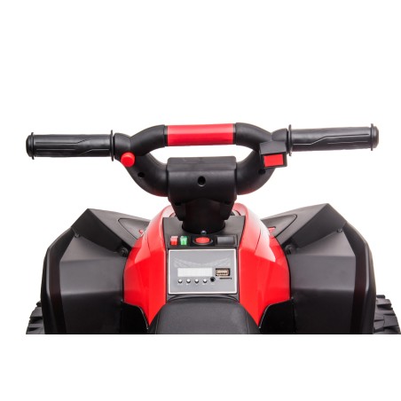Quad Elettrico per Bambini 12V Falcon X 3-5 Anni 2 Motori sedile in pelle e Telecomando Fari led MP3 Rossa