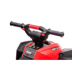 Quad Elettrico per Bambini 12V Falcon X 3-5 Anni 2 Motori sedile in pelle e Telecomando Fari led MP3 Rossa