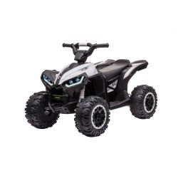 Quad Elettrico per Bambini 12V Falcon X 3-5 Anni 2 Motori sedile in pelle e Telecomando Fari led MP3