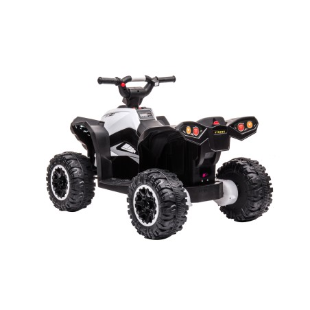 Quad Elettrico per Bambini 12V Falcon X 3-5 Anni 2 Motori sedile in pelle e Telecomando Fari led MP3