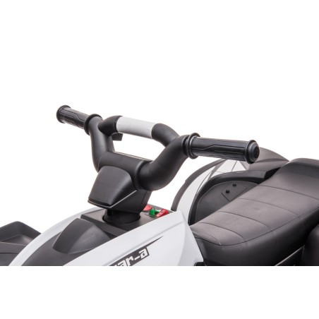 Quad Elettrico per Bambini 12V Falcon X 3-5 Anni 2 Motori sedile in pelle e Telecomando Fari led MP3