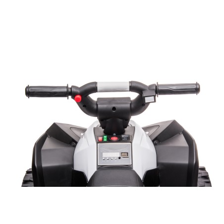 Quad Elettrico per Bambini 12V Falcon X 3-5 Anni 2 Motori sedile in pelle e Telecomando Fari led MP3