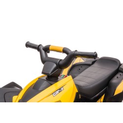 Quad Elettrico per Bambini 12V Falcon X 3-5 Anni 2 Motori sedile in pelle e Telecomando Fari led MP3 Giallo
