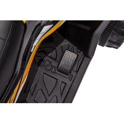 Quad Elettrico per Bambini 12V Falcon X 3-5 Anni 2 Motori sedile in pelle e Telecomando Fari led MP3 Giallo