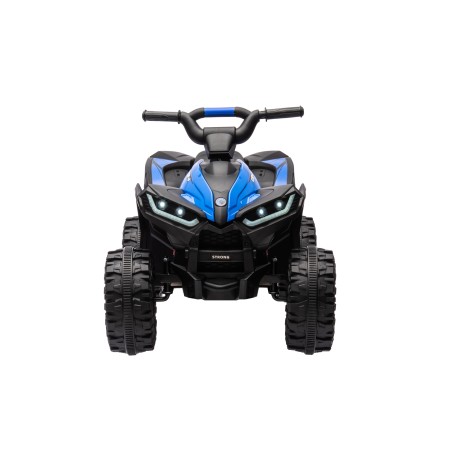Quad Elettrico per Bambini 12V Falcon X 3-5 Anni 2 Motori sedile in pelle e Telecomando Fari led MP3 Blue