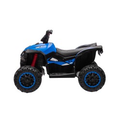 Quad Elettrico per Bambini 12V Falcon X 3-5 Anni 2 Motori sedile in pelle e Telecomando Fari led MP3 Blue