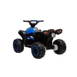 Quad Elettrico per Bambini 12V Falcon X 3-5 Anni 2 Motori sedile in pelle e Telecomando Fari led MP3 Blue