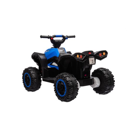 Quad Elettrico per Bambini 12V Falcon X 3-5 Anni 2 Motori sedile in pelle e Telecomando Fari led MP3 Blue