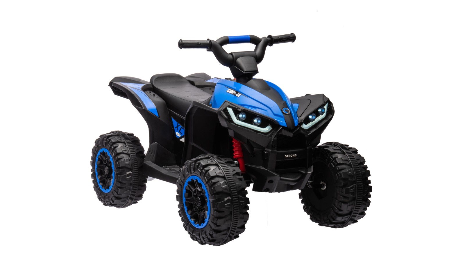 Quad Elettrico per Bambini 12V Falcon X 3-5 Anni 2 Motori sedile in pelle e Telecomando Fari led MP3 Blue