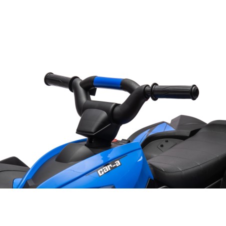 Quad Elettrico per Bambini 12V Falcon X 3-5 Anni 2 Motori sedile in pelle e Telecomando Fari led MP3 Blue