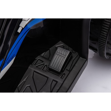 Quad Elettrico per Bambini 12V Falcon X 3-5 Anni 2 Motori sedile in pelle e Telecomando Fari led MP3 Blue