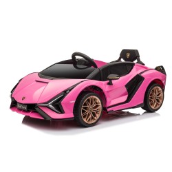 Auto Macchina Elettrica per Bambini 12V Lamborghini Sian con Telecomando Porte apribili Led Bluetooth Radio Sedile Pelle