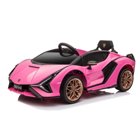 Auto Macchina Elettrica per Bambini 12V Lamborghini Sian con Telecomando Porte apribili Led Bluetooth Radio Sedile Pelle