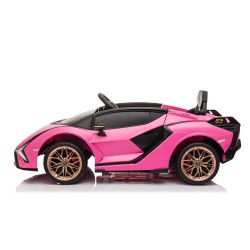 Auto Macchina Elettrica per Bambini 12V Lamborghini Sian con Telecomando Porte apribili Led Bluetooth Radio Sedile Pelle