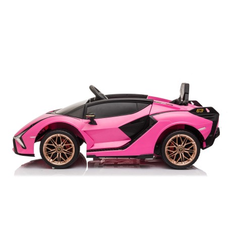 Auto Macchina Elettrica per Bambini 12V Lamborghini Sian con Telecomando Porte apribili Led Bluetooth Radio Sedile Pelle