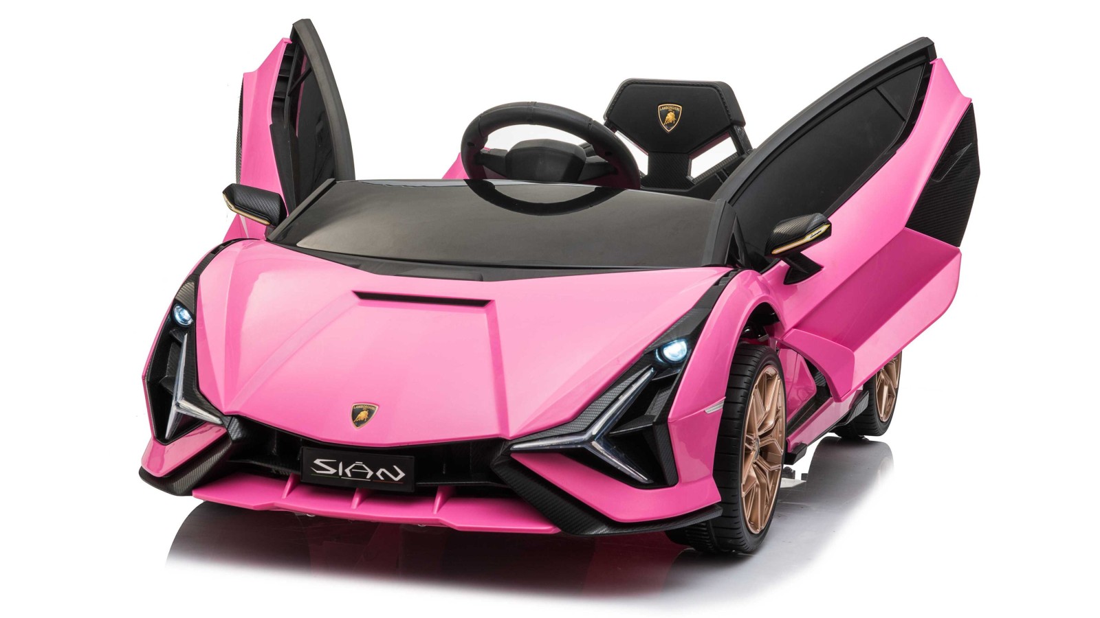 Auto Macchina Elettrica per Bambini 12V Lamborghini Sian con Telecomando Porte apribili Led Bluetooth Radio Sedile Pelle