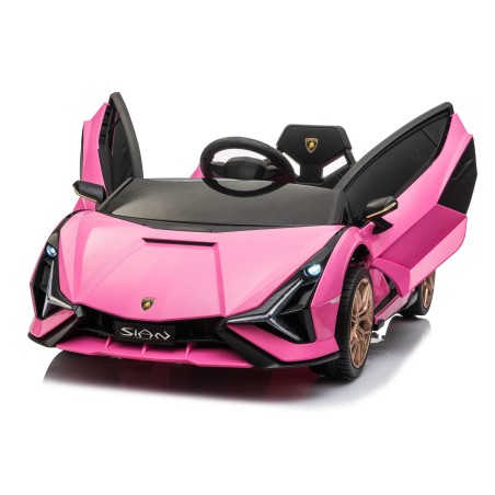 Auto Macchina Elettrica per Bambini 12V Lamborghini Sian con Telecomando Porte apribili Led Bluetooth Radio Sedile Pelle
