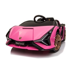 Auto Macchina Elettrica per Bambini 12V Lamborghini Sian con Telecomando Porte apribili Led Bluetooth Radio Sedile Pelle