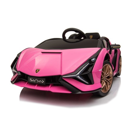 Auto Macchina Elettrica per Bambini 12V Lamborghini Sian con Telecomando Porte apribili Led Bluetooth Radio Sedile Pelle