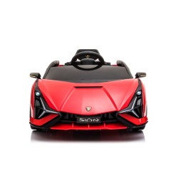 Auto Macchina Elettrica per Bambini 12V Lamborghini Sian con Telecomando Porte apribili Led Bluetooth Radio Sedile Pelle Red