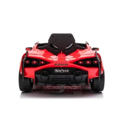 Auto Macchina Elettrica per Bambini 12V Lamborghini Sian con Telecomando Porte apribili Led Bluetooth Radio Sedile Pelle Red