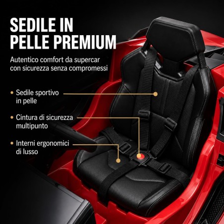 Auto Elettrica Bambini Lamborghini Sian 12V Rossa 1-4 Anni Telecomando LED