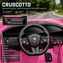 Auto Elettrica Bambini Lamborghini Sian 12V Rosa 1-4 Anni Telecomando LED