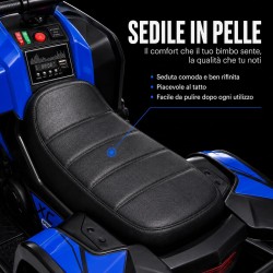 Quad Elettrico Bambini Falcon X 12V Blu 3-5 Anni Telecomando 2 Motori LED MP3
