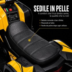 Quad Elettrico Bambini Falcon X 12V Giallo 3-5 Anni Telecomando 2 Motori LED MP3