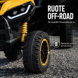 Quad Elettrico Bambini Falcon X 12V Giallo 3-5 Anni Telecomando 2 Motori LED MP3
