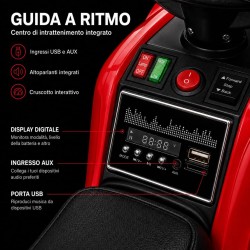 Quad Elettrico Bambini Falcon X 12V Rosso 3-5 Anni Telecomando 2 Motori LED MP3