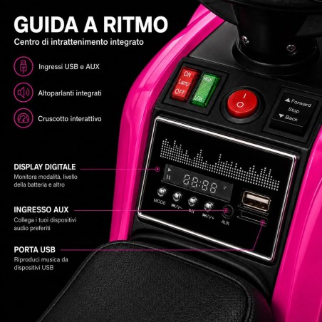 Quad Elettrico Bambini Falcon X 12V Fucsia 3-5 Anni Telecomando 2 Motori LED MP3