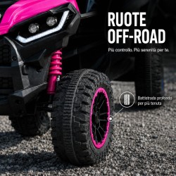 Quad Elettrico Bambini Falcon X 12V Fucsia 3-5 Anni Telecomando 2 Motori LED MP3