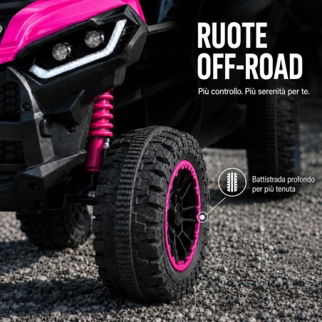 Quad Elettrico Bambini Falcon X 12V Fucsia 3-5 Anni Telecomando 2 Motori LED MP3