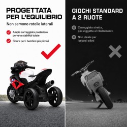 Moto Elettrica Bambini BMW HP4 Race 12V Rossa 18-60 Mesi 3 Ruote LED USB