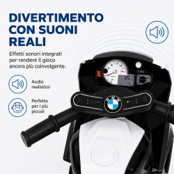 Moto Elettrica Bambini BMW S1000RR 6V Nera 18-36 Mesi 3 Ruote Pelle LED