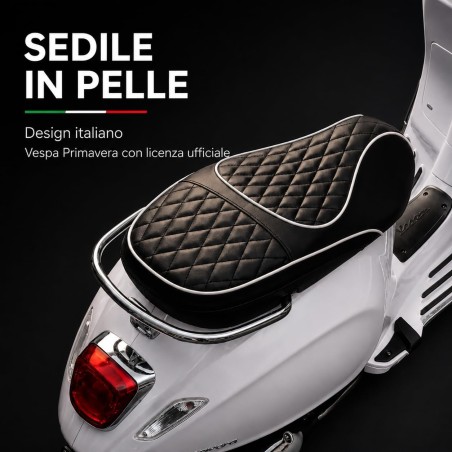 Vespa Primavera Elettrica Bambini 12V Bianca 3-6 Anni Piaggio LED Bluetooth