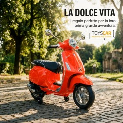 Vespa Primavera Elettrica Bambini 12V Arancione 3-6 Anni Piaggio LED Bluetooth