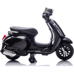 Mini Vespa Sprint Elettrica Bambini 6V Nera 18-36 Mesi Piaggio LED Clacson
