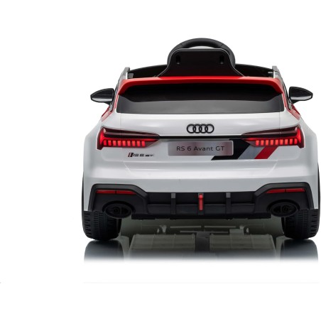 Auto Elettrica Bambini Audi RS6 Avant GT 12V Bianca 1-4 Anni Telecomando LED