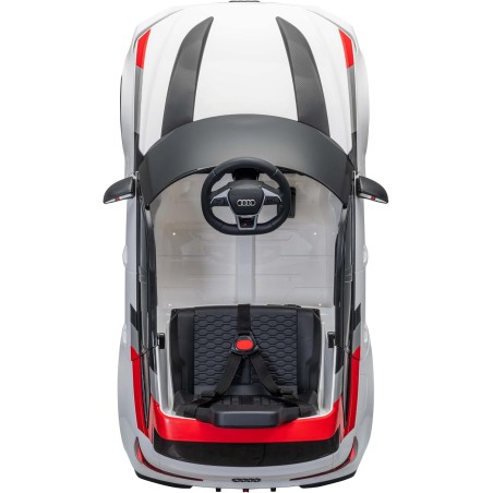 Auto Elettrica Bambini Audi RS6 Avant GT 12V Bianca 1-4 Anni Telecomando LED