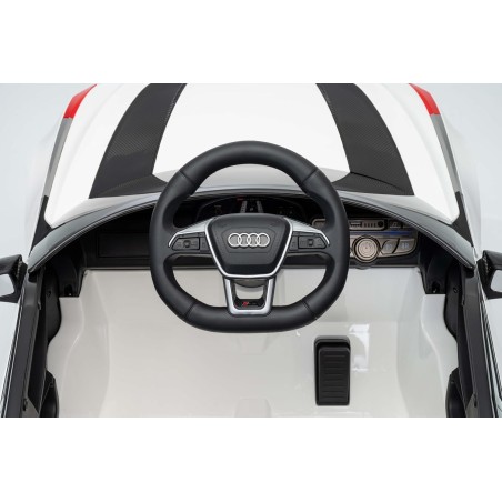 Auto Elettrica Bambini Audi RS6 Avant GT 12V Bianca 1-4 Anni Telecomando LED