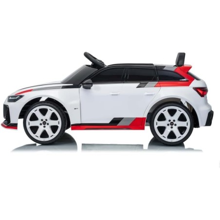 Auto Elettrica Bambini Audi RS6 Avant GT 12V Bianca 1-4 Anni Telecomando LED