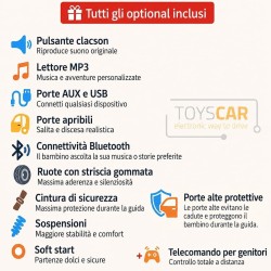 Auto Elettrica Bambini Audi RS6 Avant GT 12V Gialla 1-4 Anni Telecomando LED
