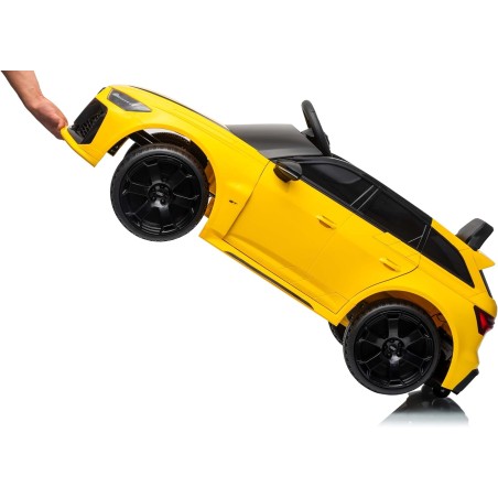 Auto Elettrica Bambini Audi RS6 Avant GT 12V Gialla 1-4 Anni Telecomando LED