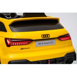 Auto Elettrica Bambini Audi RS6 Avant GT 12V Gialla 1-4 Anni Telecomando LED