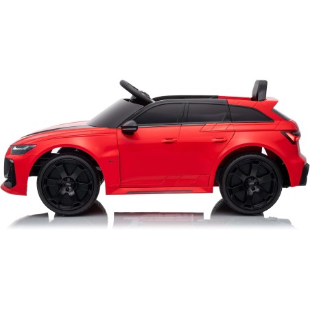 Auto Elettrica Bambini Audi RS6 Avant GT 12V Rossa 1-4 Anni Telecomando LED