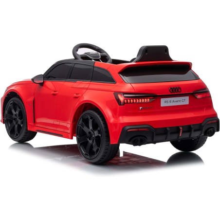 Auto Elettrica Bambini Audi RS6 Avant GT 12V Rossa 1-4 Anni Telecomando LED