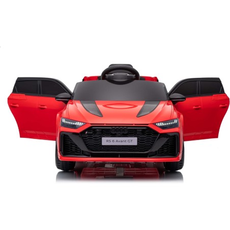 Auto Elettrica Bambini Audi RS6 Avant GT 12V Rossa 1-4 Anni Telecomando LED